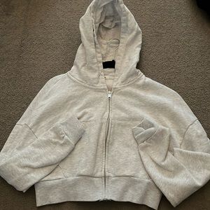 cropped zip up hoodie